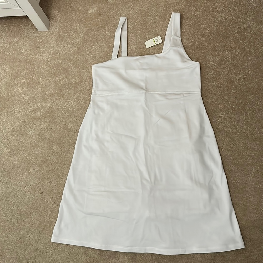 Women’s Offline By Aerie White Asymmetrical Sleeveless Dress Size Small NWT